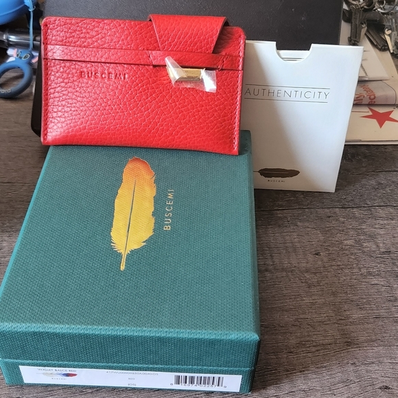 BUSCEMI Red Leather wallet - Picture 1 of 3